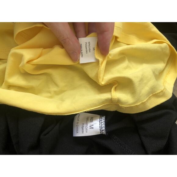 Laughido Cinched Side Ruching Dress Set Of Two Medium Black Yellow Stretchy H1 - Picture 8 of 8